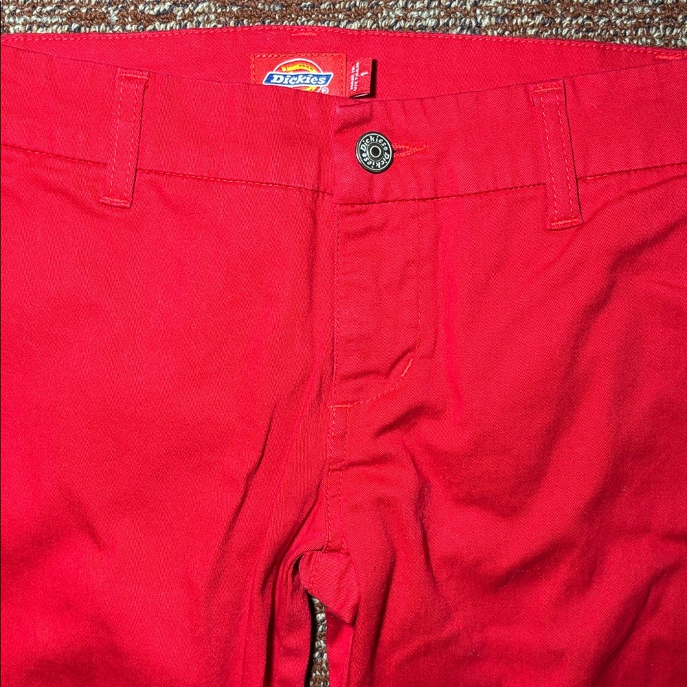 Dickies Red low rise bell bottom pants women’s 1 vibrant flare leg pants - Picture 6 of 13